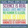 Progressive Values SVG Bundle for Cricut and Silhouette, featuring statements like Black Lives Matter, Love is Love, and Science is Real.