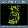 Neon green sports car 'Share The Love' SVG design for Cricut and sublimation.