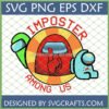 Among Us Imposter SVG with Shush Gesture and Dead Crewmate