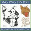 Show Me Your Pitties SVG and PNG bundle featuring two Pitbull dog heads