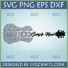 Simple Man Guitar SVG with Lynyrd Skynyrd lyrics for Cricut and Silhouette cutting machines.