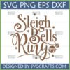 Sleigh Bells Ring SVG Christmas Design with jingle bells and stars