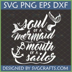 Sassy Mermaid Sailor Mouth SVG PNG DXF EPS digital file for Cricut