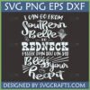 Funny Southern Belle Redneck SVG design with 'Bless Your Heart' text and floral accents for Cricut