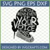 Black silhouette of Ruth Bader Ginsburg with the quote 'Speak Your Mind Even If Your Voice Shakes' inside, ideal for Cricut SVG designs.
