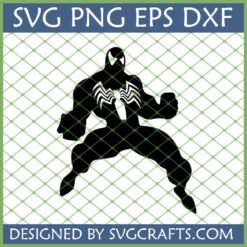 High-quality Venom SVG digital download for Cricut, featuring the iconic Marvel anti-hero silhouette with white spider emblem.