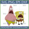 Spongebob and Patrick Star with scared, wide-eyed expressions, in SVG PNG DXF EPS formats for Cricut crafting.