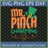Mr. Pinch Charming SVG with leprechaun hat and shamrock for St. Patrick's Day crafts