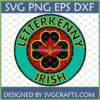 Letterkenny Irish SVG design featuring a four-leaf clover with a red maple leaf, perfect for Cricut and sublimation on t-shirts.
