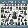 A comprehensive Darth Vader SVG bundle featuring various helmet designs, dynamic poses, and iconic Star Wars quotes, optimized for Cricut and digital crafting.