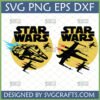 Star Wars SVG DXF PNG EPS Bundle with Millennium Falcon and X-Wing fighter designs for Cricut