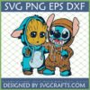 Adorable Groot and Stitch in Onesies SVG and PNG for Cricut and Sublimation