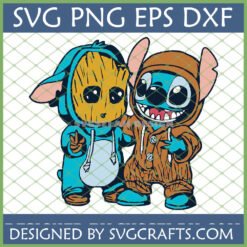 Adorable Groot and Stitch in Onesies SVG and PNG for Cricut and Sublimation