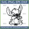 Adorable Stitch Holding Mickey Mouse SVG design for Cricut and Silhouette crafts