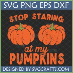 Funny Stop Staring At My Pumpkins SVG for Halloween T-shirt