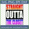 Straight Outta The Closet SVG design for LGBTQ+ Pride and Coming Out celebration.
