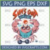 Funny Summer Crab Workout SVG with 'Sun's Out Guns Out' text, featuring a muscular crab lifting dumbbells.