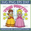 Team Pretty Princess Peach Daisy SVG design with stars for Cricut and sublimation