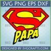 Red and yellow Superhero Papa SVG logo for Father's Day