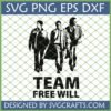 Supernatural Team Free Will SVG with Dean Sam and Castiel silhouettes