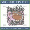 Tackle Cancer Football SVG PNG EPS DXF digital design with pink ribbon and leopard print