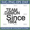 Team Damon Since 1864 SVG for Cricut and Silhouette, Vampire Diaries fan design