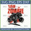 Team Zombie Monster Truck SVG PNG digital design for Halloween and monster truck fans