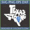 Texas Strong SVG with blue clenched fist inside Texas state outline for Cricut projects
