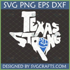 Texas Strong SVG with blue clenched fist inside Texas state outline for Cricut projects
