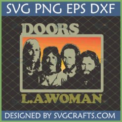 The Doors L.A. Woman SVG digital design featuring stylized band members, optimized for Cricut and Silhouette.