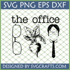 The Office Dwight Schrute SVG bundle with glasses, beet, and tie digital download for Cricut