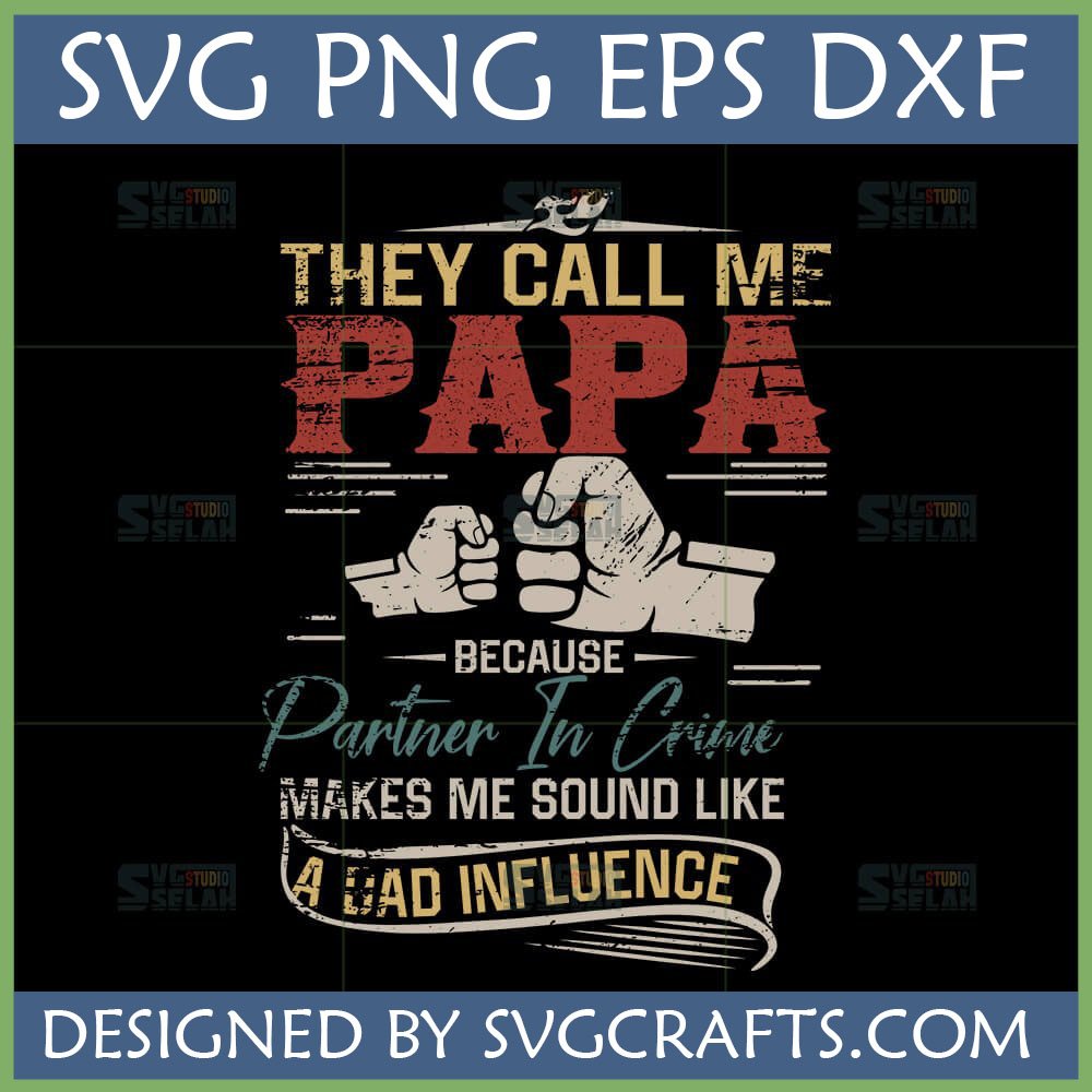 Funny Papa Partner In Crime SVG design for Grandfather T-shirt