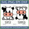 Funny Tipsy Tipped Cow SVG and PNG designs for Cricut and sublimation