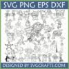 Large collection of Toy Story characters outline SVG bundle for Cricut