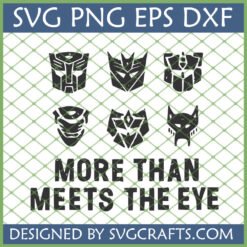 Transformers SVG Bundle More Than Meets The Eye with six robot head designs