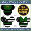 Border Patrol SVG Bundle with Thin Green Line Mickey and Minnie designs for Cricut crafting.