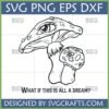 Two hand-drawn mushrooms with eyes, and the text 'What if this is all a dream?' in SVG PNG EPS DXF formats by SVGCrafts.