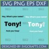 Funny Fuck You Tony SVG PNG EPS DXF digital design for crafting