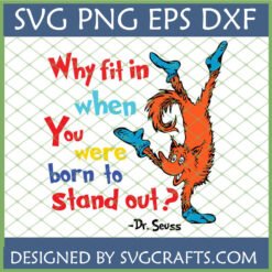 Dr Seuss Inspired Stand Out SVG PNG DXF with whimsical orange character