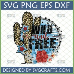 Wild Free Leopard Cactus SVG PNG DXF EPS digital design file for Cricut and sublimation