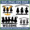 Yellowstone SVG Bundle with cowboy silhouettes and Dutton Ranch 'Y' brand logo for Cricut and sublimation