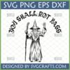 Detailed black and white Wizard You Shall Not Pass SVG design for Cricut